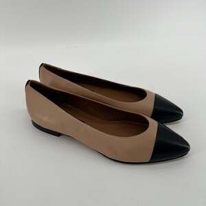 Margaux The Pointe Flats Womens 37.5 Dune Black Nappa Leather Minimalist Capsule